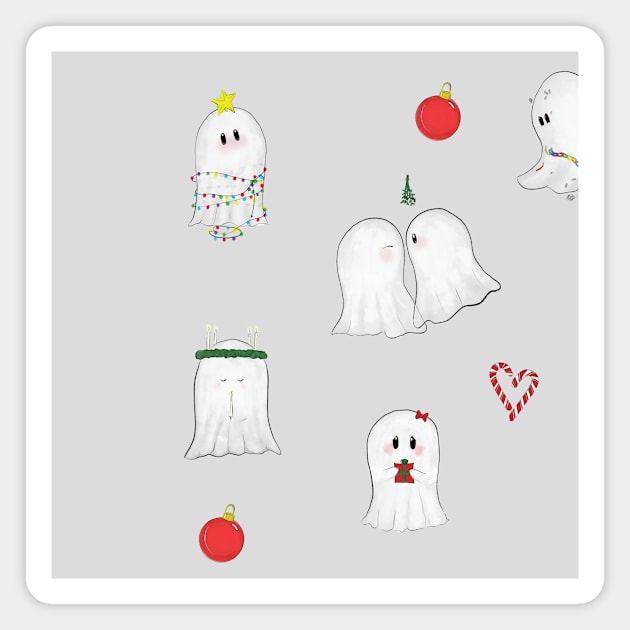 Ghosts of Christmas Magnet by Emsimonsen